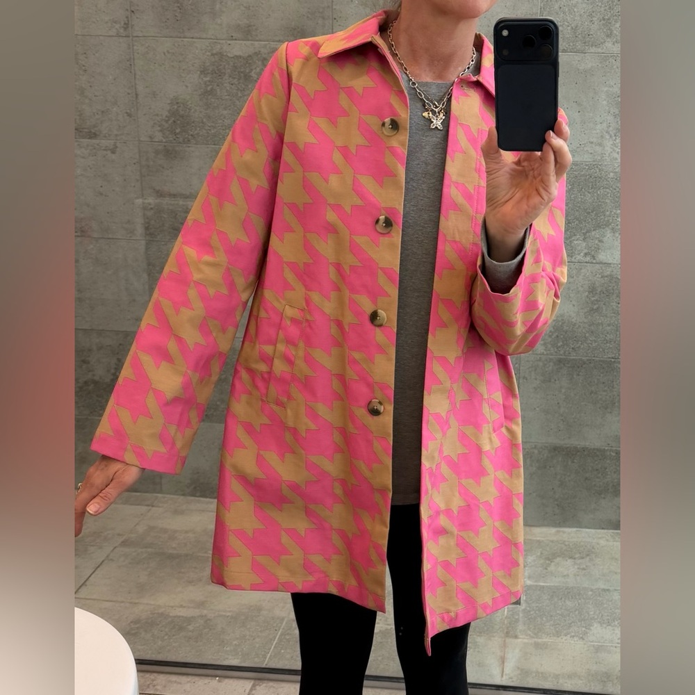 Issac Mizrahi pink cotton trench coat for target S